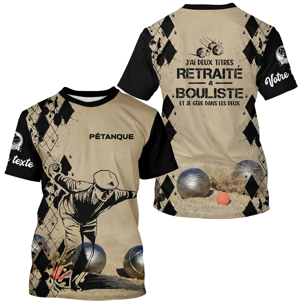 Pétanque T-shirt, Personalized Humor Gift Bouliste, I have two titles Retired and Bouliste - CT13092368