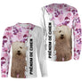 Sweat zippé Komondor femme all-over fond rose motif chien blanc cordes berger hongrois photo prénom personnalisés