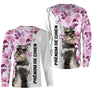 Sweat capuche chien Schnauzer Géant femme all-over fond floral rose motif chien noir photo prénom personnalisés