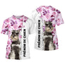 T-shirt manches longues Schnauzer Géant femme all-over fond floral rose motif Riesenschnauzer photo prénom personnalisés