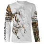T-shirt cheval manches longues tatouage tribal camouflage slogan J'peux pas J'ai Cheval prénom personnalisé