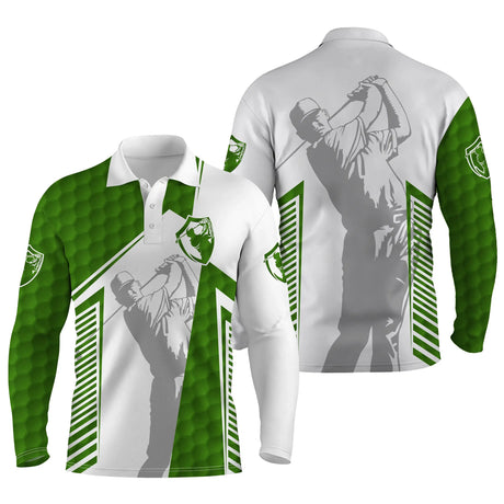 Polo de Sport, Polo de Golf Noir Blanc Vert Bleu Marine, Motif Balle de Golf, Club de Golf - CTS15052226 - Vert