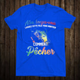 T-shirt manches longues femme humour pêche lettrage chrome iridescent fille expert
