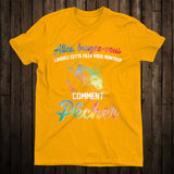 Sweat à capuche femme humour pêche lettrage chrome iridescent expert fille