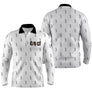 Polo golf silhouettes vue trois-quarts, design all-over golfeurs en swing, vêtement de sport pour golfeur licencié