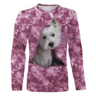 T-shirt chien Westie rose 3D unisexe, design photoréaliste mignon quotidien tie-dye