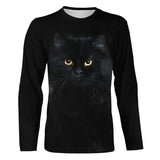 T shirt Tee Homme Femme 3D Imprimer Chat Noir Mignon Du Quotidien Fin De Semaine Basique Col Rond Normal Standard Chat 3D Peinture - CT16012315