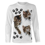 T shirt Tee Homme Femme Graphic Chat 3D Imprimer Patte De Chat  - CT16012321