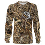 T-shirt manches longues pêche bar leurre camouflage motif loup mer photoréaliste