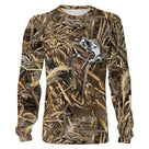 T-shirt manches longues pêche bar leurre camouflage motif loup mer photoréaliste