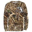 Sweater all-over pêche bar leurre camouflage roseau motif loup mer estuaire