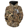Sweat à capuche zippé pêche bar leurre camouflage motif loup mer côtier