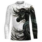 Débardeur all-over cheval passion noir et blanc cheval encre crinière été équestre
