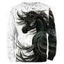 Sweat zippé all-over cheval passion noir et blanc avec cheval encre stylisée