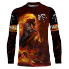 Débardeur all-over cheval de feu personnalisé rouge orange flammes cheval cabré été