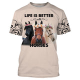 Alpenext T-shirt La Vie Est Meilleure Avec Les Chevaux, Equitation - CTS18062216