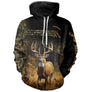 T-shirt chasse variante camouflage forêt cerf, prénom personnalisé