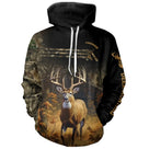 T-shirt chasse variante camouflage forêt cerf, prénom personnalisé