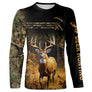 T-shirt chasse variante avec cerf et inscription chasseur, prénom personnalisé