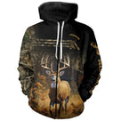 T-shirt chasse variante avec cerf et écusson, prénom personnalisé