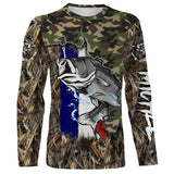 Manches longues pêche bar camouflage roseaux drapeau France unisexe motif bar surfcasting