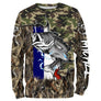 Sweater all-over pêche bar camouflage roseaux drapeau France manches longues unisexe carnassier
