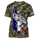 T-shirt all-over pêche bar camouflage roseaux orange bar attaque drapeau France coupe unisexe