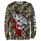 Sweater all-over pêche bar camouflage roseaux drapeau suisse manches longues unisexe carnassier