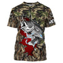 T-shirt all-over pêche bar camouflage roseaux orange bar attaque drapeau suisse coupe unisexe