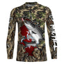 Sweat capuche all-over pêche saumon camouflage et drapeau suisse lettrage manches
