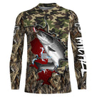 Sweat capuche all-over pêche saumon camouflage et drapeau suisse lettrage manches