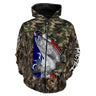 T-Shirt de Pêche Camouflage et Truite - Confort Style Avec Drapeau France - CT19072212 Sweat Zippé All Over Unisexe