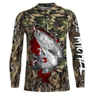 Sweat capuche all-over pêche truite camouflage et drapeau suisse lettrage manches