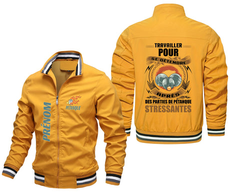 Veste De Sport, Travailler Pour Se Détendre Après Des Parties De Pétanque Stressantes, Cadeau Humour Bouliste - CT19092357 Jaune