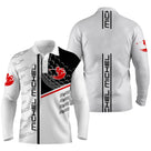 Polo golf manches longues unisexe blanc noir rouge zone latérale prénom personnalisable