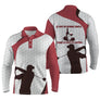 Polo golf manches longues unisexe rouge blanc silhouette golfeur slogan humoristique