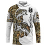 Sweat UV à capuche pêche bar humour Près des poissons loin des cons bicolore camouflage prénom