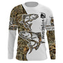 Maillot UV manches longues pêche truite personnalisable tatouage bicolore blanc camouflage prénom personnalisé