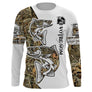 Maillot UV manches longues pêche saumon humour bicolore blanc camouflage prénom personnalisé