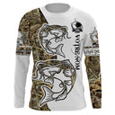 Maillot UV manches longues pêche silure humour bicolore blanc camouflage prénom personnalisé