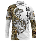 Sweat UV à capuche pêche perche performant attrape poissons tatouage bicolore camouflage prénom
