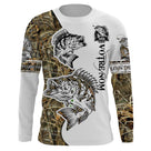 Maillot UV manches longues pêche perche performant attrape poissons tatouage bicolore camouflage prénom personnalisé