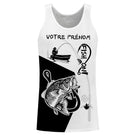 Sweat zippé all-over pêche bar Fish On noir blanc pour pêcheurs en mer