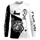 Sweat capuche all-over pêche carpe Fish On noir blanc avec carpe et hameçon