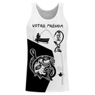 Sweat zippé all-over pêche carpe Fish On noir blanc pour carpistes passionnés