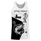 Sweat zippé all-over pêche saumon Fish On noir blanc pour pêcheurs salmonidés