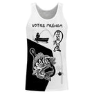 Sweat zippé all-over pêche perche Fish On noir blanc pour pêcheurs carnassiers