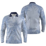 Polo golf manches longues unisexe bleu pastel motif cocotier séchage rapide