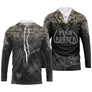 Sweat à capuche pêche camouflage gris squelette poisson Fish Reaper personnalisable vue avant