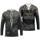 Sweat à capuche pêche camouflage gris squelette poisson Fish Reaper personnalisable vue avant